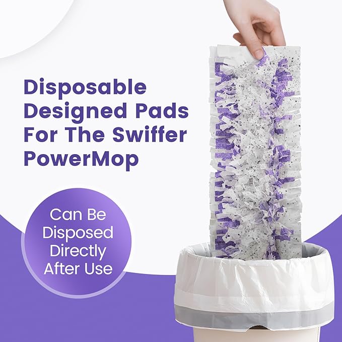 20 Pack Disposable Mopping Pads Compatible with Swiffer PowerMop Multi-Surface Mop Pad Refills and Swiffer PowerMop Wood Mop for Floor Cleaning, Powerful and Efficient Clean Pads Replacement