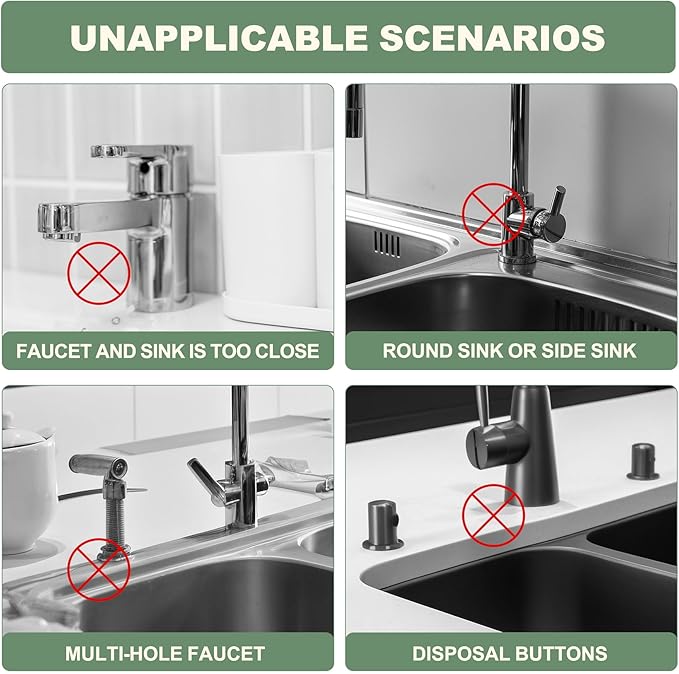 Meiliweser Stone Faucet Mat for Kitchen Sink, Quick Dry Diatomite Sink Splash Guard, Upgraded U-shaped Drying Sink Protectors, Non-Slip Stone Tray for Bathroom Counter (23.6" x 4", Dark Gray)