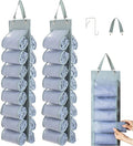 Legging Organizer Storage - 2PCS T Shirt Organizer, Hanging Closet Organizers and Storage with 16 Roll Independent Compartments for Yoga Pants, Towel, Bathing Suit (Grey)