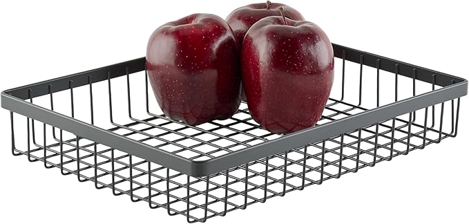 G.E.T. WB-1292-MG Rectangular Metal Storage Wire Basket for Pantry, Produce and More, 9" x 6" x 2"