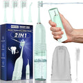 Electric Toothbrush with Water flosser, 2 in 1 Teeth Cleaning Kit, Toothbrush and Water flosser Combo, 25-Day Battery, Travel Toothbrush with Water Bottle(Green)