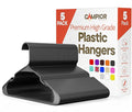 Gray Plastic Hangers 5 Pack– Heavy-Duty Plastic Hangers Slim and Space-Saving, Durable and Lightweight PP with Non-Slip Shoulder Notches for Slip Dresses, Suits, Jackets & Camisoles