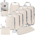 Gonex Compression Packing Cubes, 3pcs/4pcs Expandable Storage Travel Luggage Bags Organizers