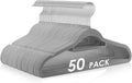 Velvet Hangers Non Slip Felt Hangers, 50 Pack Grey Velvet Clothes Hangers Space Saving Slim with 360 Degree Swivel Hook for Suits Coats, Jackets, Pants, and Dress Clothes