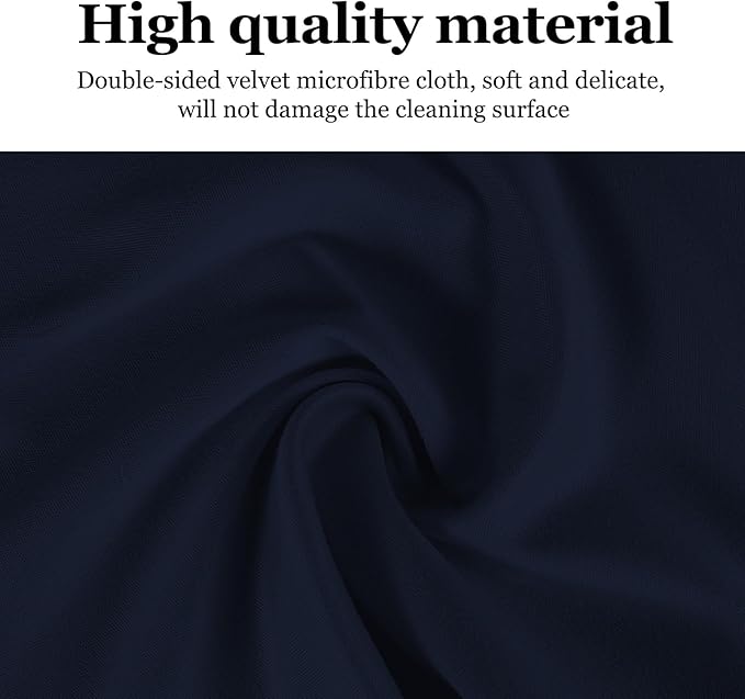 10PCS Suede Microfiber Cloths, 8"×8" Suede Cloth Cleaning Rags, Double-Sided Cleaning Cloths for Car LCD Display, Screens, Glasses, Lenses, Mirrors, Windows, Delicate Surfaces (Black)