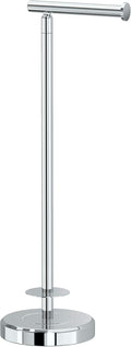 Gatco 1448C Latitude II Freestanding Toilet Paper Holder with Storage, Bathroom Tissue Stand, Chrome, 22.25" H, Holds 1–4 Reserve Rolls, Weighted Base