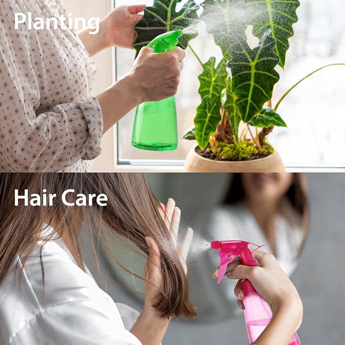 Bealee Spray Bottles 3-Pack, 16 Oz, Mist & Stream, Plastic Water Spray Bottle for Hair, Essential Oils, Plants, Cleaning Solutions, BBQ, Cat Dog Correction Behavior - Leak Proof - Empty Spray Bottles