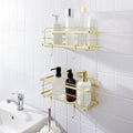 KINCMAX Premium Shower Caddy - 2-Pack Adhesive Organizer - No Drill Bathroom Shelves - Rustproof Stainless Steel for Inside Shower Shampoo Holder Storage Rack - Gold