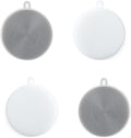 4PCS Silicone Dish Scrubber, Multipurpose Round Silicone Sponges Reusable Dish Brush Dish Brush for Kitchen Dish Dishes Fruits Vegetables(Gray+White)