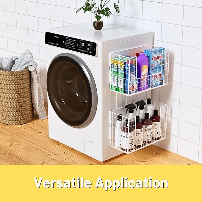 Ofiray-home Magnetic Fridge Shelf, Fruit Potato & Onion Storage Bins, Pantry Organizers, Large Container Basket for Refrigerator, Kitchen Counter, Cabinet (2, White)