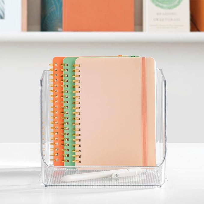 iDesign Open-Front Storage Bin - All-Purpose Bin for Kitchen, Bathroom, or Office - Clear - Made in USA
