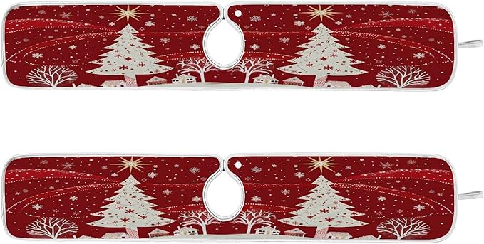 2 Pack Faucet Splash Catcher Christmas Tree Sink Mat for Faucet Absorbent Kitchen Splash Guard Drip Catcher for Farmhouse Barthroom Bar, S