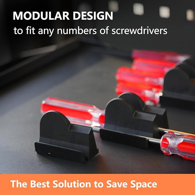 24pcs Magnetic Modular Screwdriver Organizer and Wrench Organizer for Tool Drawer and tool box. Modular & Expandable Screwdriver Holder with magnet, gift for brother and father.