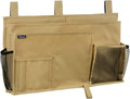 Surblue Bedside Caddy Hanging Bed Organizer Storage Bag Pocket for Bunk and Hospital Beds, College Dorm Rooms Baby Bed Rails,Camp 8 Pockets (Khaki)