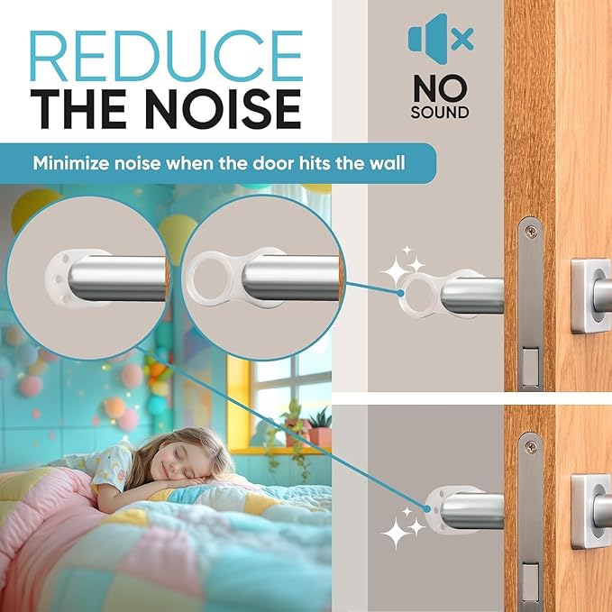 Strongest Home 12+8 Pack Door Stop Wall Protector for Door Handle - Clear & Invisible Wall Stoppers Wall Protector, Damage-Free Glass Shower Stopper, No Adhesive, Fits All Door Handle Types.