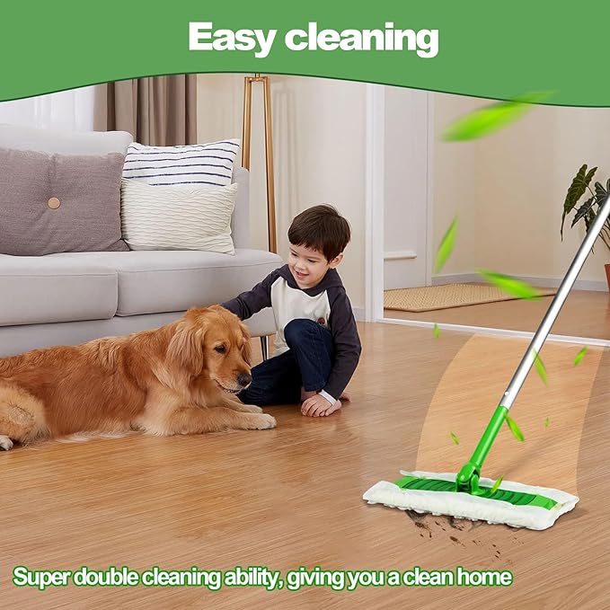 46 Count Heavy Duty Dry Sweeping Cloths for Swiffer Sweep & Sweeper Mop, Unscented, Cleaning Floors and Allergens, Strong Adsorption
