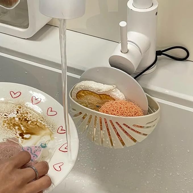 Sponge Holder for Kitchen Sink Suction,Kitchen Sink Organizer Caddy Holder,Dish Sponge Holder