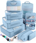 Veken 8 Set Packing Cubes for Travel Essentials, Suitcase Organizer Bags in 4 Sizes, Carry-On Luggage Accessories with Large Laundry & Hanging Toiletry Bag, Must-Have for Airplane, Road Trip & Camping