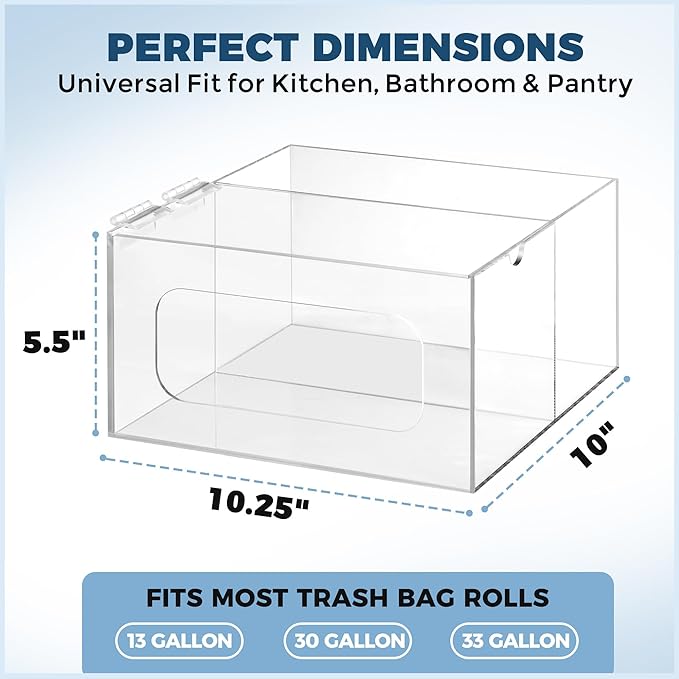 Storage Standard Trash Bag Kitchen Organizers and Under Sink Storage Dispenser - Garbage Bag Organizer - Total size 10’’ x 10.25’’ x 5.5’’ - Fits Small Garbage Bag Roll Up to 10’’ x 5’’ x 5’’