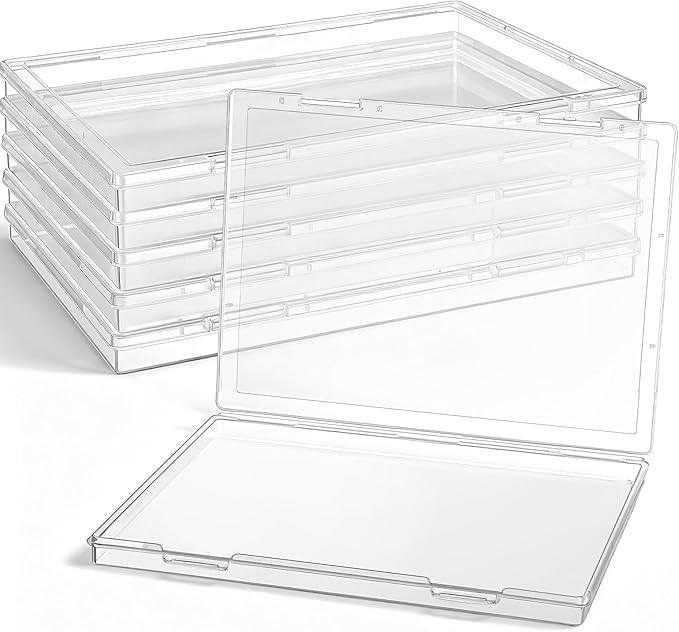 Jetec 6 Pieces Mini Plastic Clear Beads Storage Containers Box for Collecting Small Items, Beads, Jewelry, Business Cards, Game Pieces, Crafts(12.0 x 8.8 x 0.9 Inch) (12.0 x 8.8 x 0.9 Inch)