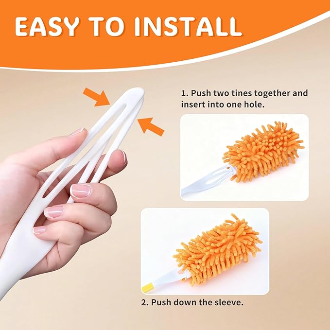 Reusable Duster Refill Compatible with Swiffer Hand Duster, 360 Duster Refills Only, Washable Pet Heavy Duty Dusters Refills for Swiffer Duster Extended Handle, 6 Pack (Handle is Not Included)