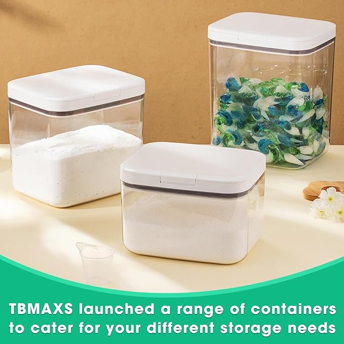 TBMAXS Versatile Storage Container Bin with Pop-up Lid & Scoop, Rice Flour Container Dog Cat Food Storage Container, Laundry Room Organization Household Essentials Kitchen Pantry Organizers