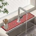 Sink Splash Guard Faucet Mat Bohemian Rug Flower Absorbent Fast Drying Mat Sink Gadgets Splash Guard Behind Faucet Drip Catcher for Kitchen Bathroom 23.5"X5.5"