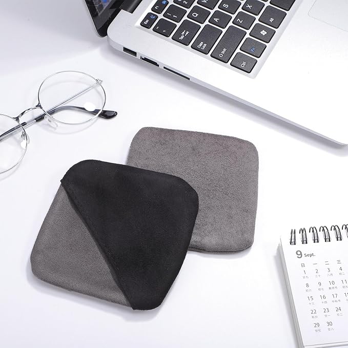 2-Pack Screen Cleaning Cloths 4.13X4.13In Microfiber Pads for Car Touch Screens Electronics and LCD Displays Reusable Non-Scratch Cleaning Pads for Camera Lenses and Sunglasses