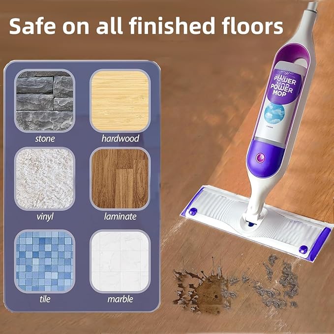 Disposable Mopping Pad Refills for PowerMop Multi-Surface,Wood Mopping Pad Refills for Floor Cleaning, 10 Count (Purple 5+Brown 5)
