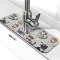 Faucet Draining Mat For Kitchen Sink, Pet Lover Cat Diatom Mud Absorbent Drain Pad For Bathroom Kitchen Sink Splash Guard Drying Mat