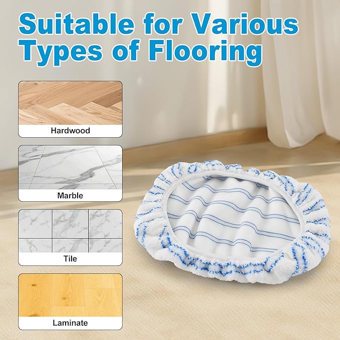 8 Pack Mop Heads Replacements for OCedar Hardwood Floor 'N More Microfiber Mops,Terry Cloth Mops Refills 15 x 8"Flat Dust Mop Pads for O Cedar mop, Washable & Reusable Mopping Pads