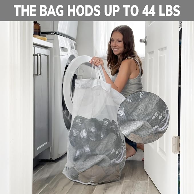 CHICVITA Collapsible Laundry Hamper on Wheels, 75L Clothes Laundry Basket with Removable Wash Bag for Dorms, Clothes Hamper with Handles, White