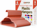 Plastic Clothes Hangers – Heavy Duty Hanger Set, for Organizing Clothes, Dresses, and Coat, Holds Up to 5 lbs, Space-Saving Hangers with Non-Slip Shoulder Grooves, Pack of 5, Brown