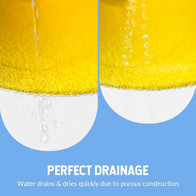 Hargiis Non-Slip Bathtub Mat, Anti Slip Shower Mat, Fast Drying Bathtub Mats, Foot Scrubber Mat, Anti Slip Mat for Tub, Floor, Bathroom, Kitchen, Home, Hotel (Yellow 24"×16")