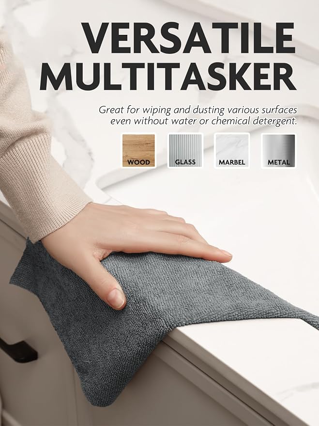 Fantasticlean Microfiber Cleaning Cloth Roll -75 Pack, Tear Away Microfiber Towels, 12" x 12", Reusable, Washable, Scratch Free, Ultra Absorbent for All-Around Cleaning Supplies (DimGray)