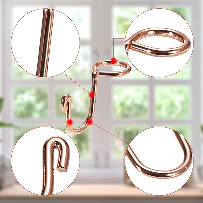 Sumnacon Gold Metal Connector Hooks - 30 Pcs Mini Cascading Hanger Extender Hooks for Velvet Wooden Hangers, Hat Bag, Rose Gold