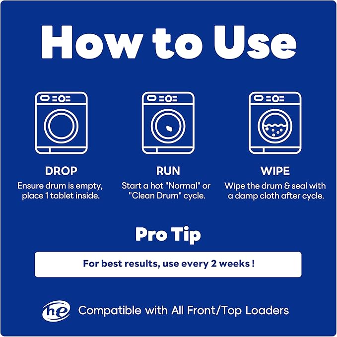 Washing Machine Cleaner Tablets for Pet Owners – Pro 30 Tablets | Deep Clean Formula to Remove Pet Hair & Odor| Septic Safe, Compatible with HE, Top & Front Load Washers