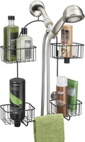 iDesign Hanging Handheld Shower Hose Caddy - Storage for Shampoo, Conditioner, or Body Wash - Matte Black