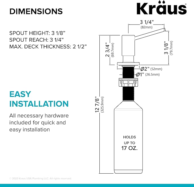 KRAUS Kitchen Soap and Lotion Dispenser in Spot-Free Antique Champagne Bronze, KSD-43SFACB