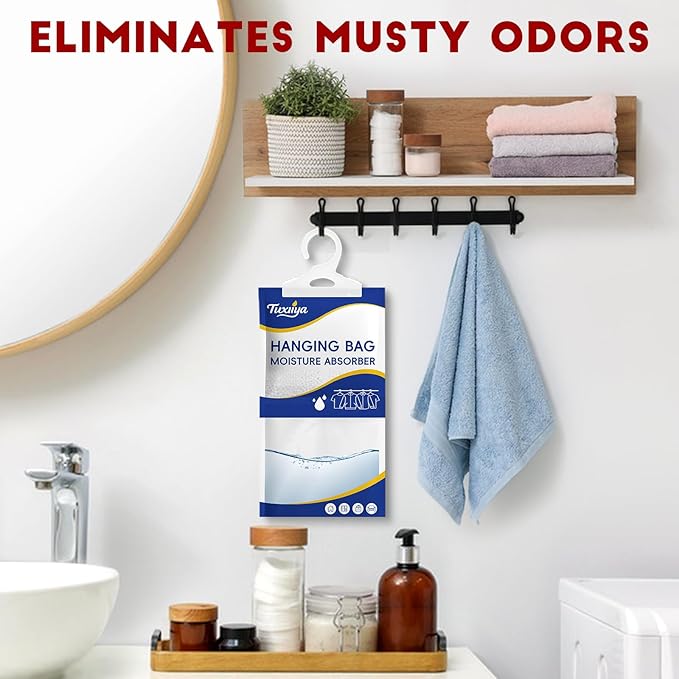 Moisture Absorbers 30 Pack,Hanging Closet Dehumidifier Bags,Moisture Absorbing Bags, Desiccant,Moisture Absorbing Bags for Closet,Wardrobes,Bedrooms, Bathrooms