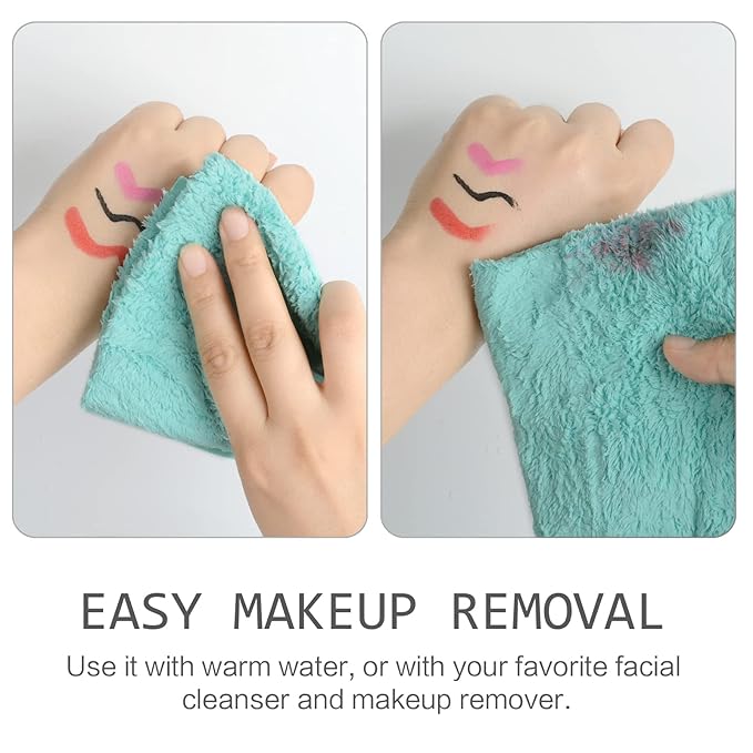 SINLAND Absorbent Coral Velvet Washcloth Ultra Soft Microfiber Face Towels 12 x 12 inch Multi-Purpose Face Cloths for Household and Sport