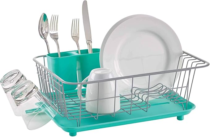 Farberware Classic Full Dishrack, 3-Piece, Aqua