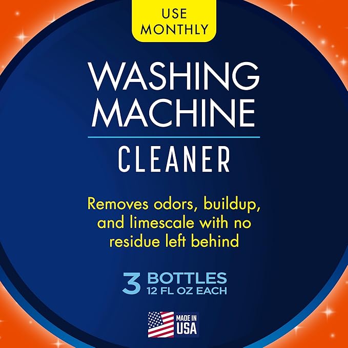 Glisten Washing Machine Cleaner, Helps Remove Odor, Buildup, and Limescale, Fresh Scent, Made in the USA, 12 Ounce Bottle, 3-Count, (Pack of 2)