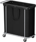 Lifewit 200L Large Laundry Basket with Wheels, Tall 3 Section Laundry Hamper Organizer, Rolling Laundry Cart with Steel Frame & Removable Bag for Luandry Room Bathroom Bedroom, Black