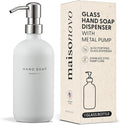 MaisoNovo Soap Dispenser 1-Piece Set | 16.9oz White Bottles with Silver Stainless Steel Pump Core