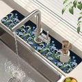 Blooming Lilies Sink Splash Guard Valley Lilies Flowers Faucet Absorbing Mat Fast Drying Mat Sink Gadgets Splash Guard Behind Faucet Drip Catcher for Kitchen Bathroom, 23.5"x5.5"