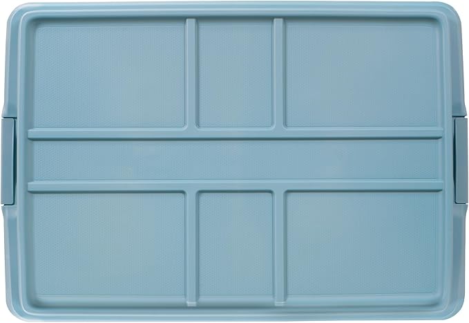 Hefty HI-RISE 40 Qt Stackable Storage Bins with Lids – 6 Pack Clear Plastic Under Bed Storage Containers, Shoe Organizer Boxes with XL Lid-Locking Latches, Comfort-Grip Handles, Durable Double Rim