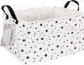 FANKANG Storage Basket,Nursery Hamper Canvas Laundry Basket Foldable with Waterproof PE Coating Storage, Office, Bedroom, Clothes,Toys (Rec-Star)