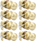 Goldenwarm Gold Interior Door Knobs, Bedroom Door Knob, Door Knobs Interior Bulk, Brushed Gold Privacy Door Knob for Bedroom or Bathroom(8 Pack)