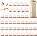 CHUNZEXI 48 Pack Square Chair Leg Floor Protectors for Hardwood Floors, Silicone Felt Covers Pads Caps, Protect Wood Furniture Feet Floors Noise Reduce and Scratch (Square Small & Clear)